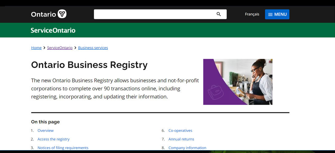 Ontario Business Registry